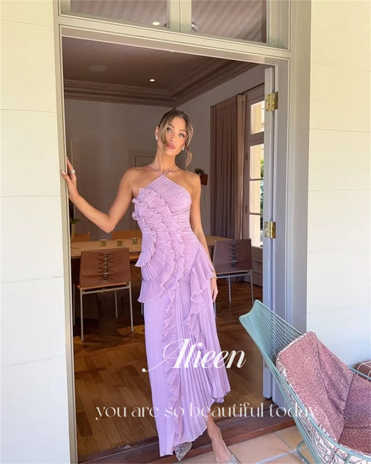 Aileen Vestidos De Festa Evening Dresses for Special Occasions Pink Customized Long Prom Dresses Luxury فساتين سهرة Back-length