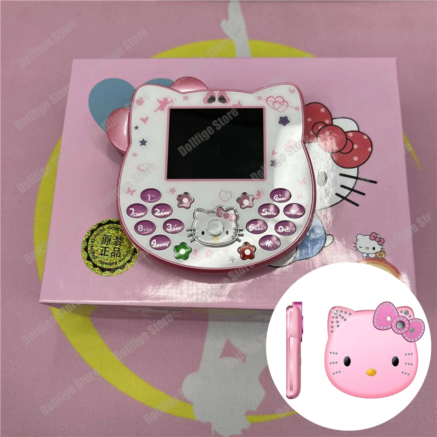 2024 New Sanrio Kawaii Hello Kitty Mini Phone Cartoon Kids Taiml Cute Phone Festival Birthday Fashion Girls Toys Children Gift