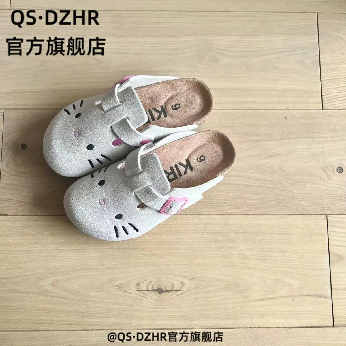 Hello Kitty Anime Slippers Birken Slippers Women'S 2024 New Thick-Soled Baotou Semi-Supporting Joker Birken Sandals Women Shoes