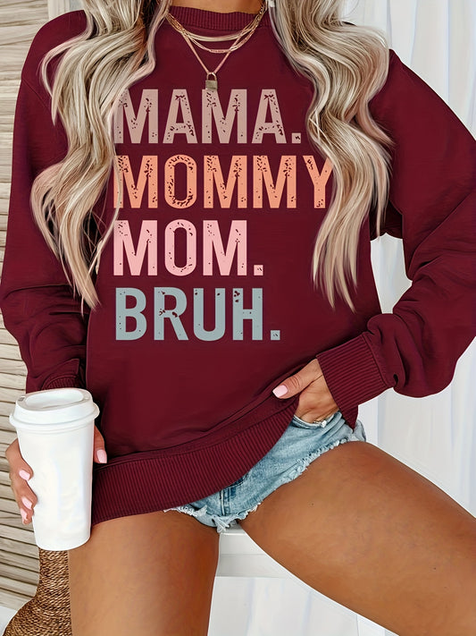 Cozy Letter Print Crew Neck Pullover Sweatshirt - Soft, Warm, and Comfortable Long Sleeve Casual Wear for Fall and Winter - Women's Fashion Clothing for Everyday Style