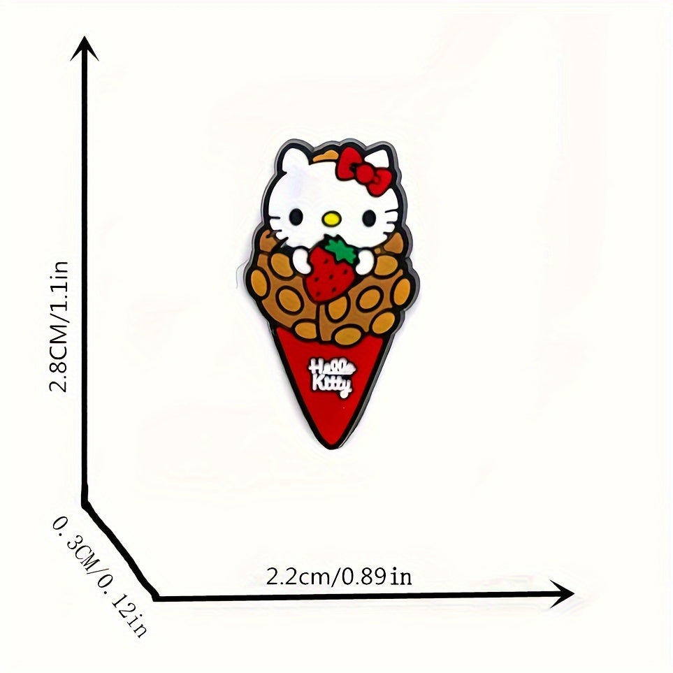 Sanrio Hello Kitty 10pcs Shoe Charms - Fashionable PVC Cartoon Buckles with Cute Pattern - No Power Required, Plastic Accessories for Women's Footwear