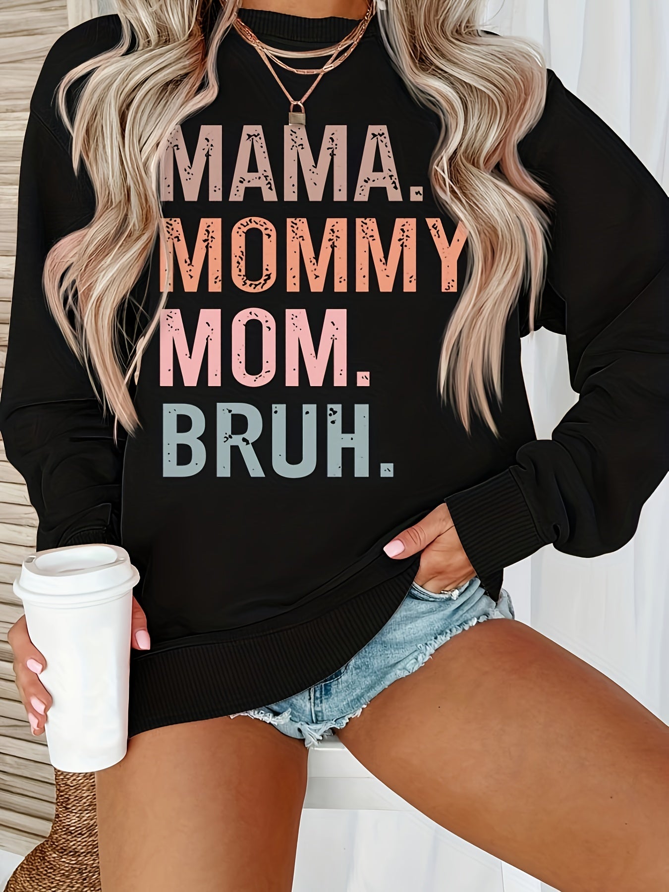 Cozy Letter Print Crew Neck Pullover Sweatshirt - Soft, Warm, and Comfortable Long Sleeve Casual Wear for Fall and Winter - Women's Fashion Clothing for Everyday Style