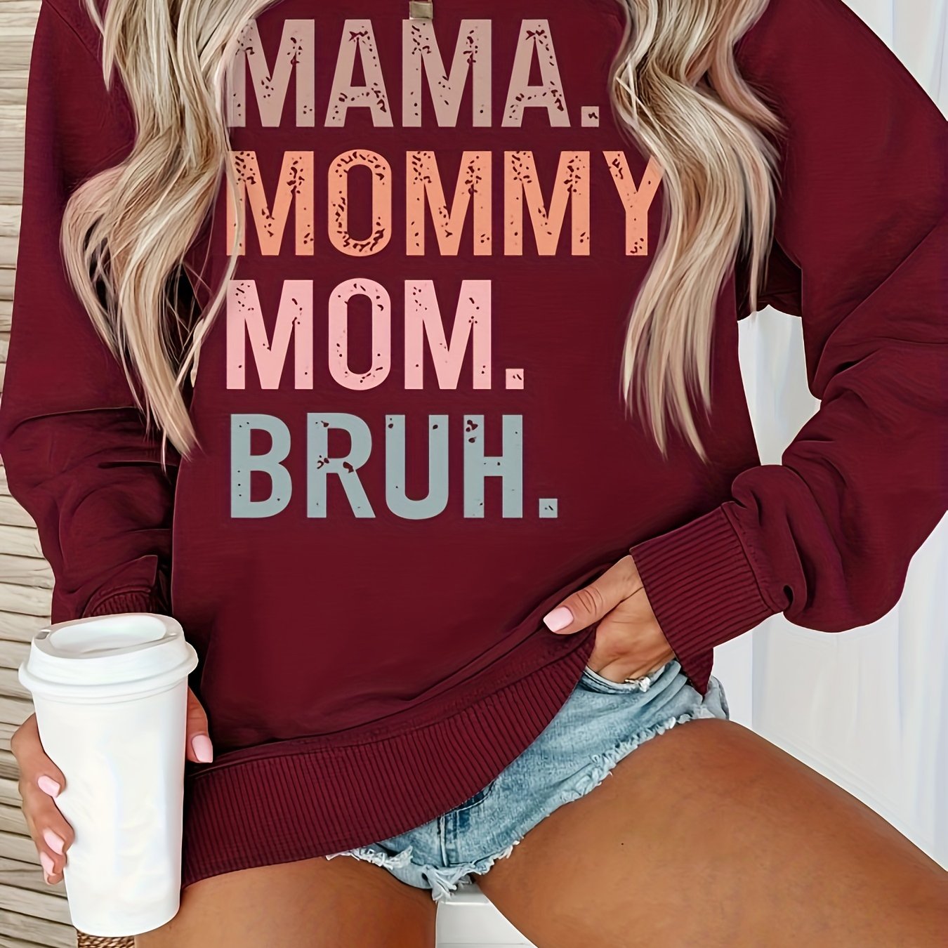 Cozy Letter Print Crew Neck Pullover Sweatshirt - Soft, Warm, and Comfortable Long Sleeve Casual Wear for Fall and Winter - Women's Fashion Clothing for Everyday Style