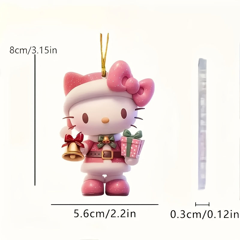6pcs Sanrio Hello Kitty & for Kuromi Acrylic Christmas Ornaments Set - Perfect for Tree Decoration, New Year & Holiday Celebrations
