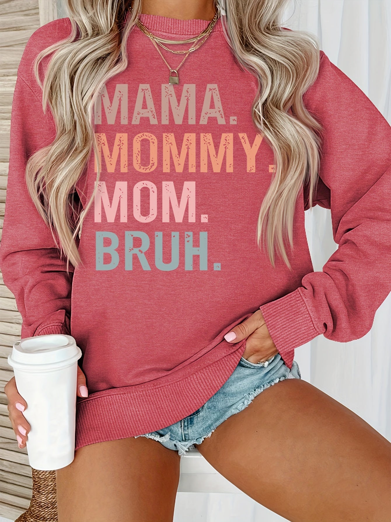 Cozy Letter Print Crew Neck Pullover Sweatshirt - Soft, Warm, and Comfortable Long Sleeve Casual Wear for Fall and Winter - Women's Fashion Clothing for Everyday Style