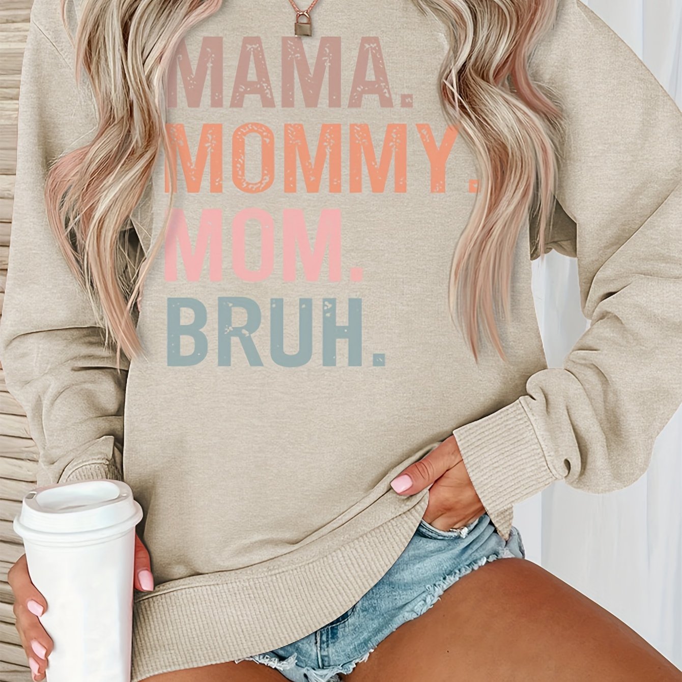 Cozy Letter Print Crew Neck Pullover Sweatshirt - Soft, Warm, and Comfortable Long Sleeve Casual Wear for Fall and Winter - Women's Fashion Clothing for Everyday Style