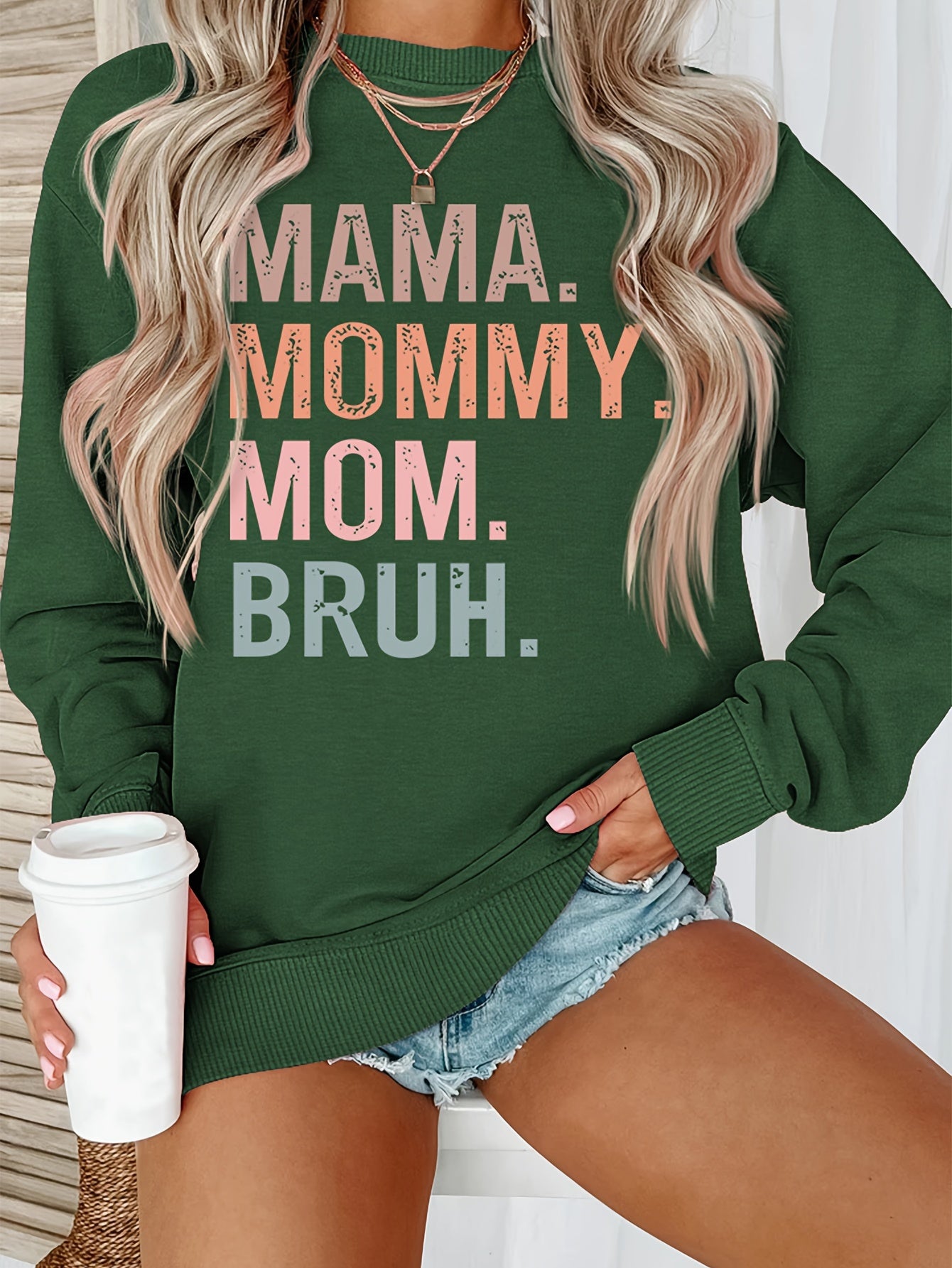 Cozy Letter Print Crew Neck Pullover Sweatshirt - Soft, Warm, and Comfortable Long Sleeve Casual Wear for Fall and Winter - Women's Fashion Clothing for Everyday Style