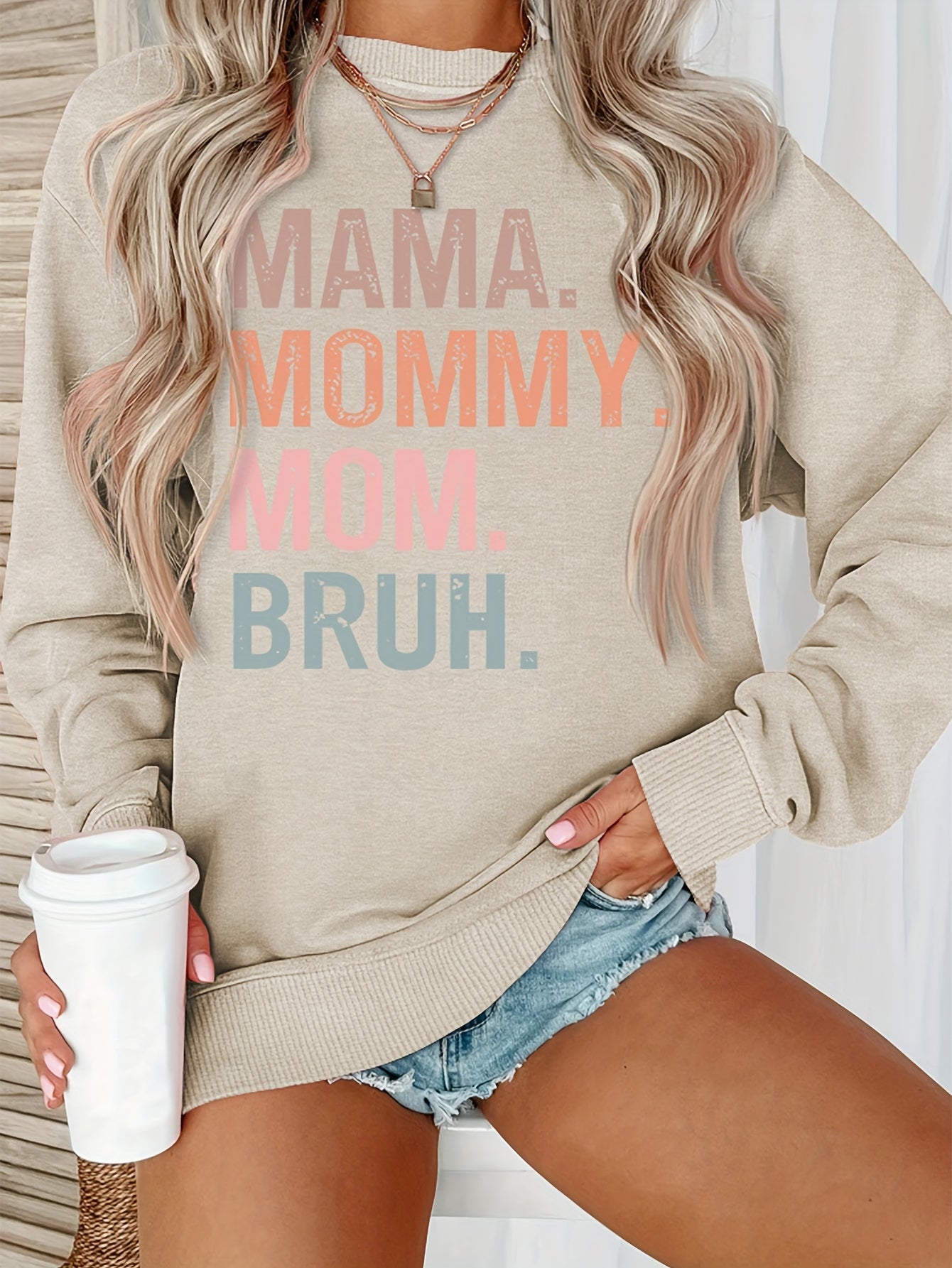 Cozy Letter Print Crew Neck Pullover Sweatshirt - Soft, Warm, and Comfortable Long Sleeve Casual Wear for Fall and Winter - Women's Fashion Clothing for Everyday Style