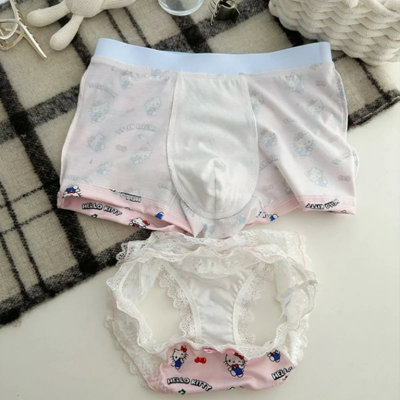 Miniso Hello Kitty Couple Underwear Cotton Cartoon Cute Sexy Print Pattern