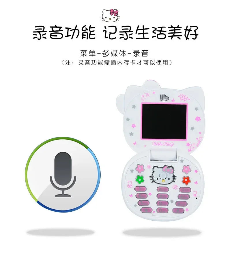 2024 New Sanrio Kawaii Hello Kitty Mini Phone Cartoon Kids Taiml Cute Phone Festival Birthday Fashion Girls Toys Children Gift