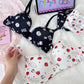 Sanrio Hello Kitty Women Underwear Sexy Bra Panty Set Cartoon No Wire Push Up Underwear Female's Breathable Gathered Bra Gifts