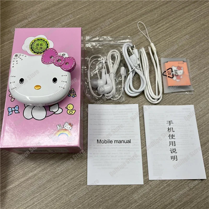 2024 New Sanrio Kawaii Hello Kitty Mini Phone Cartoon Kids Taiml Cute Phone Festival Birthday Fashion Girls Toys Children Gift