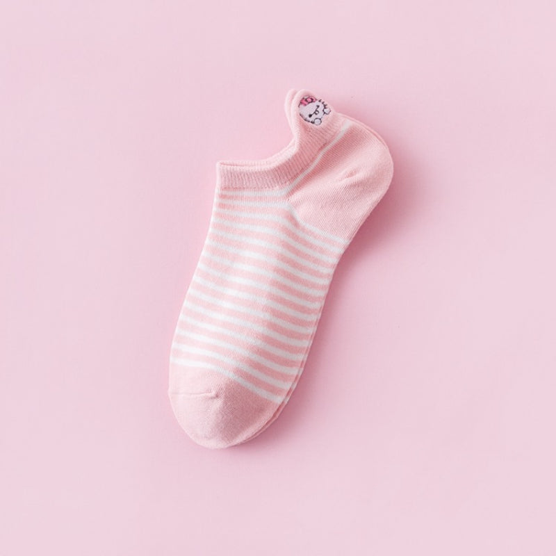 Sanrio Hello Kitty Short Socks Anime Cartoon Boat Sock Girls Summer Thin Breathable Socks Female Cotton Casual Sport Socks Gift