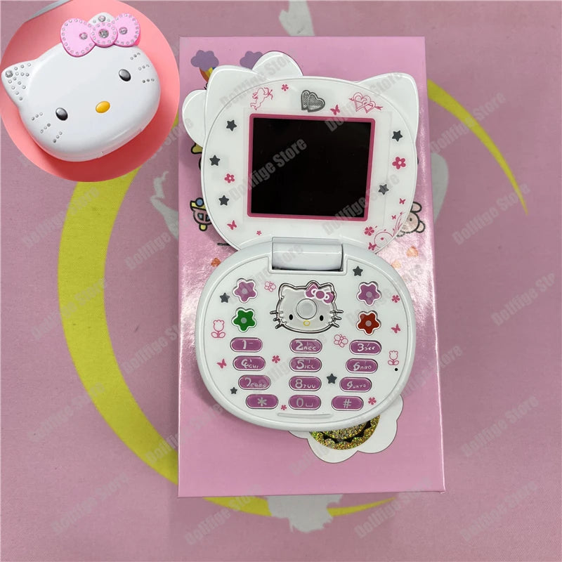 2024 New Sanrio Kawaii Hello Kitty Mini Phone Cartoon Kids Taiml Cute Phone Festival Birthday Fashion Girls Toys Children Gift