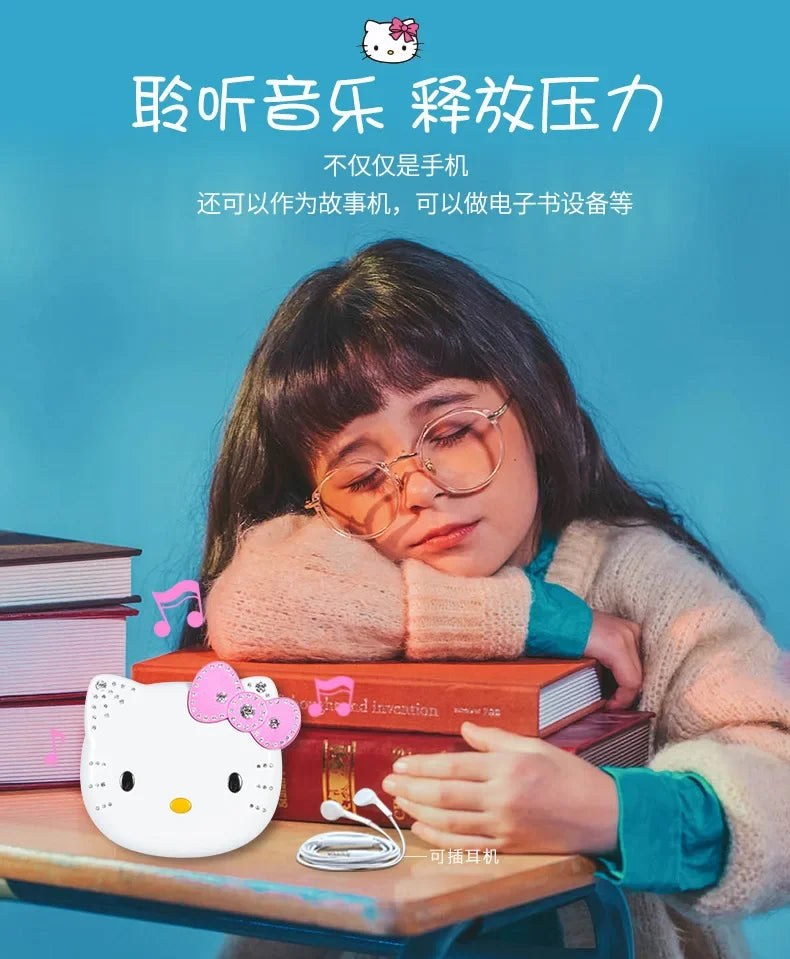 2024 New Sanrio Kawaii Hello Kitty Mini Phone Cartoon Kids Taiml Cute Phone Festival Birthday Fashion Girls Toys Children Gift
