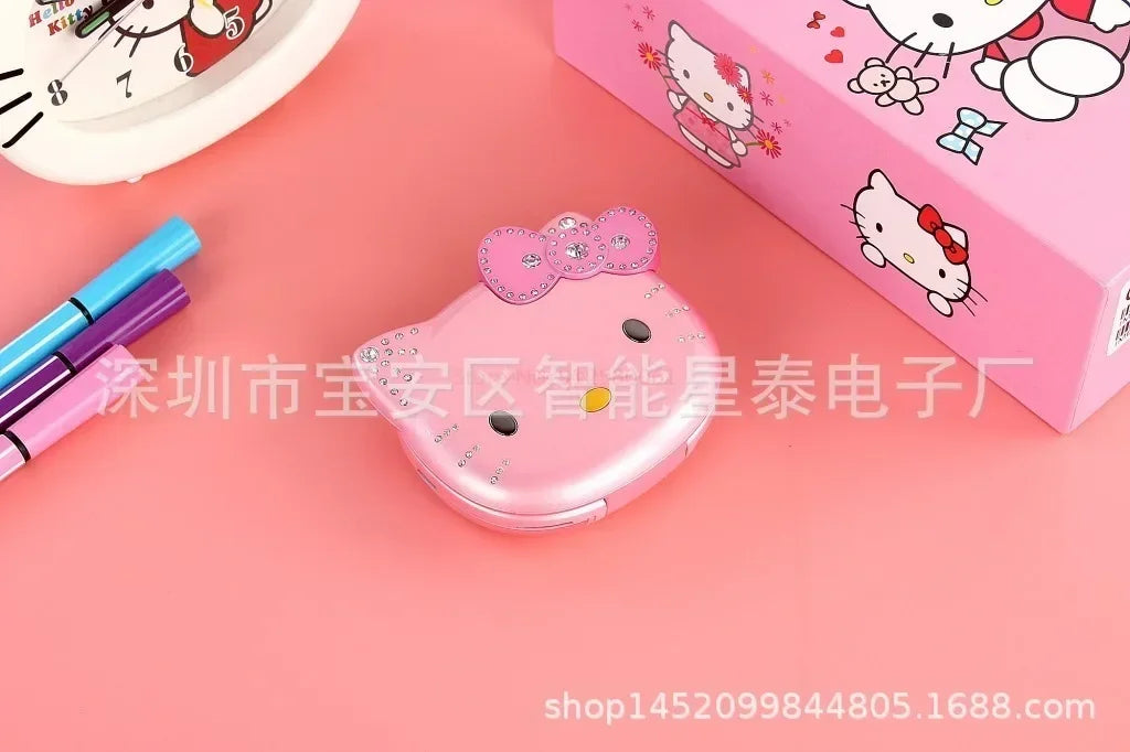 2024 New Sanrio Kawaii Hello Kitty Mini Phone Cartoon Kids Taiml Cute Phone Festival Birthday Fashion Girls Toys Children Gift