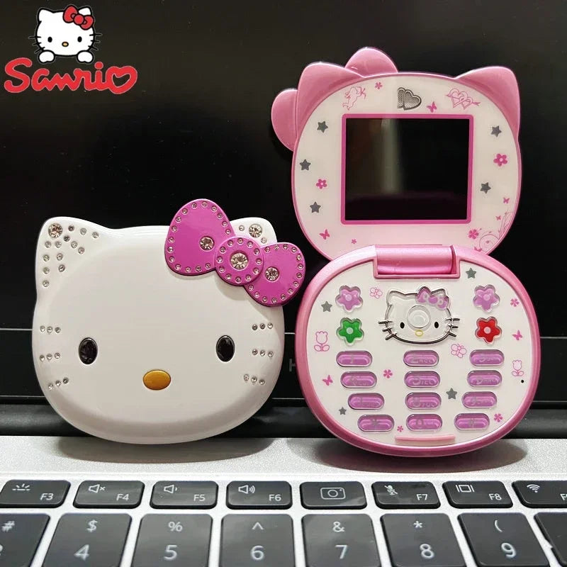2024 New Sanrio Kawaii Hello Kitty Mini Phone Cartoon Kids Taiml Cute Phone Festival Birthday Fashion Girls Toys Children Gift