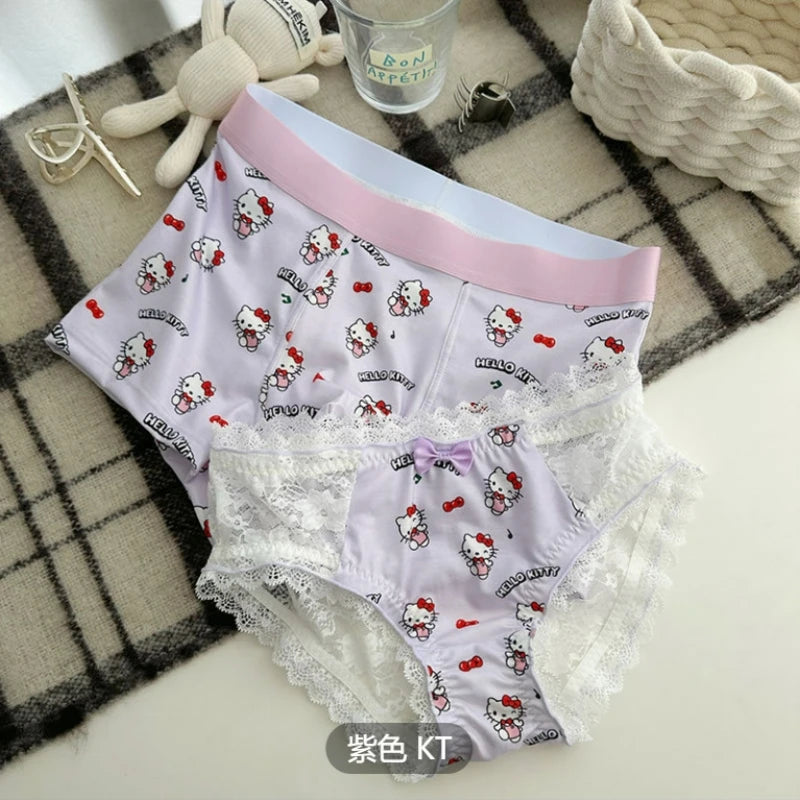 Miniso Hello Kitty Couple Underwear Cotton Cartoon Cute Sexy Print Pattern