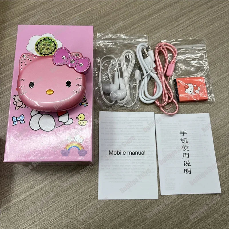 2024 New Sanrio Kawaii Hello Kitty Mini Phone Cartoon Kids Taiml Cute Phone Festival Birthday Fashion Girls Toys Children Gift
