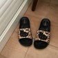 Hello Kitty Cute Beach Bath Slippers for Women Cool Leopard Print Cartoon Home Slippers Female Indoor Non-slip Cosy Home Shoes
