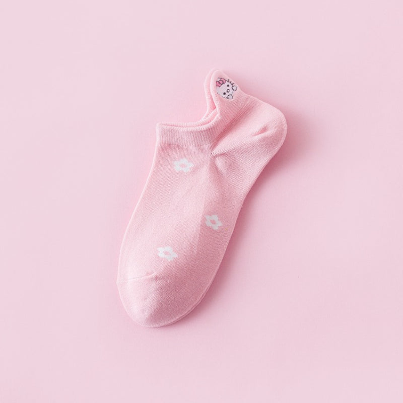 Sanrio Hello Kitty Short Socks Anime Cartoon Boat Sock Girls Summer Thin Breathable Socks Female Cotton Casual Sport Socks Gift