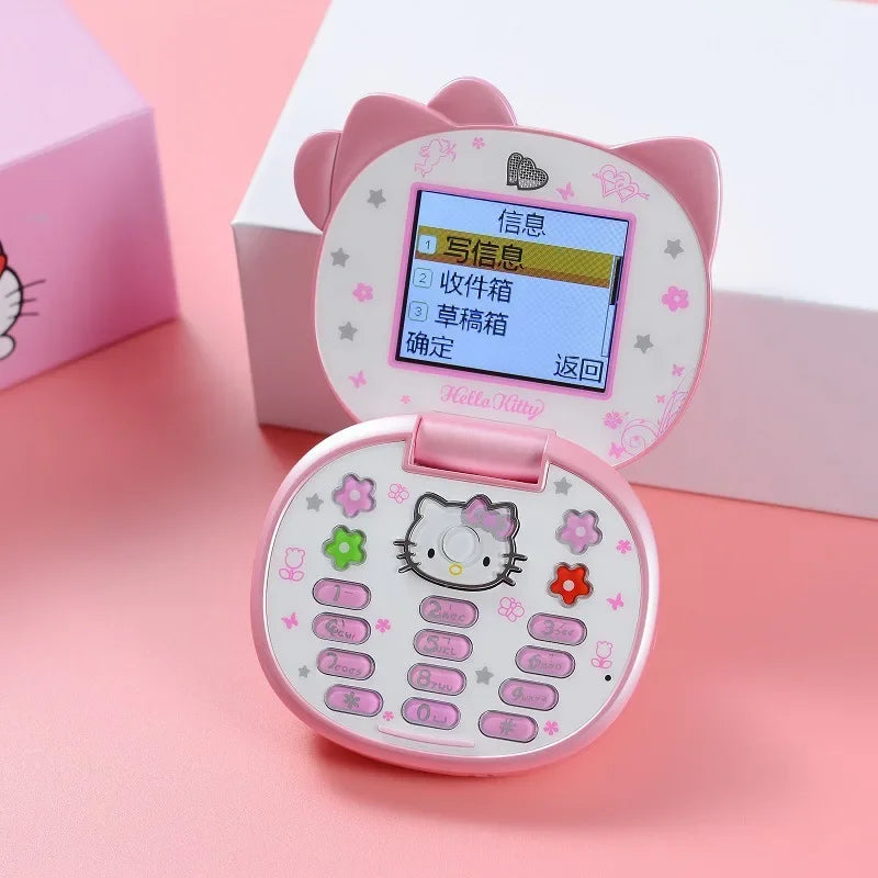 2024 New Sanrio Kawaii Hello Kitty Mini Phone Cartoon Kids Taiml Cute Phone Festival Birthday Fashion Girls Toys Children Gift