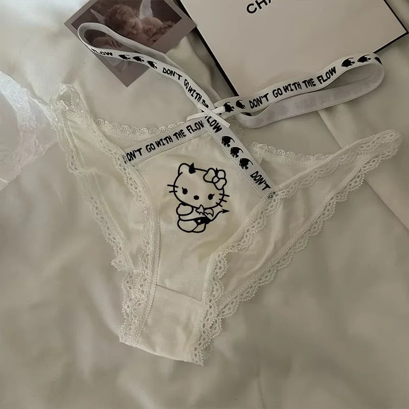 Hello Kitty Underwear Made Pure Cotton Dopamine Breathable Sweat Absorbing Swimsuit No Trace Girl Shorts Cute Women Accessories