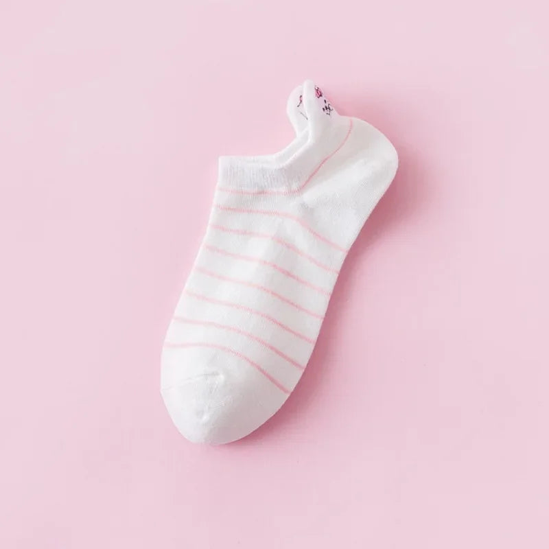 Sanrio Hello Kitty Short Socks Anime Cartoon Boat Sock Girls Summer Thin Breathable Socks Female Cotton Casual Sport Socks Gift