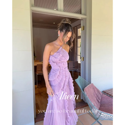 Aileen Vestidos De Festa Evening Dresses for Special Occasions Pink Customized Long Prom Dresses Luxury فساتين سهرة Back-length