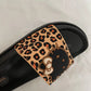 Hello Kitty Cute Beach Bath Slippers for Women Cool Leopard Print Cartoon Home Slippers Female Indoor Non-slip Cosy Home Shoes