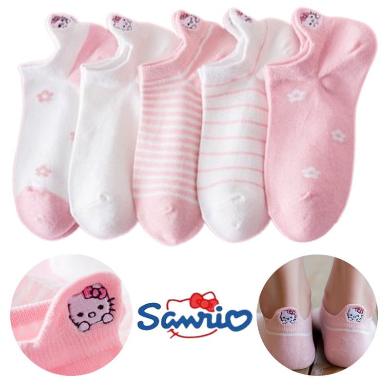 Sanrio Hello Kitty Short Socks Anime Cartoon Boat Sock Girls Summer Thin Breathable Socks Female Cotton Casual Sport Socks Gift