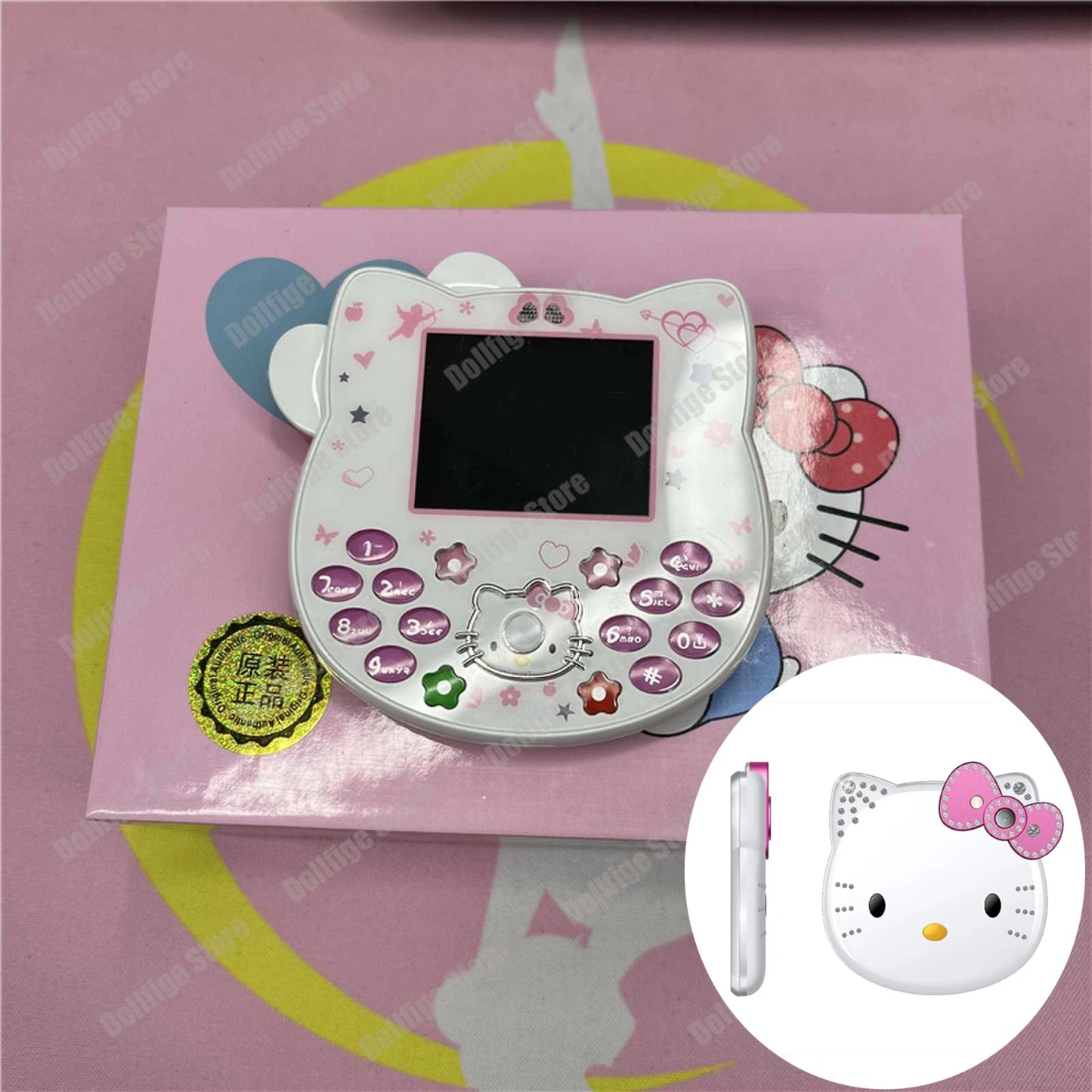 2024 New Sanrio Kawaii Hello Kitty Mini Phone Cartoon Kids Taiml Cute Phone Festival Birthday Fashion Girls Toys Children Gift