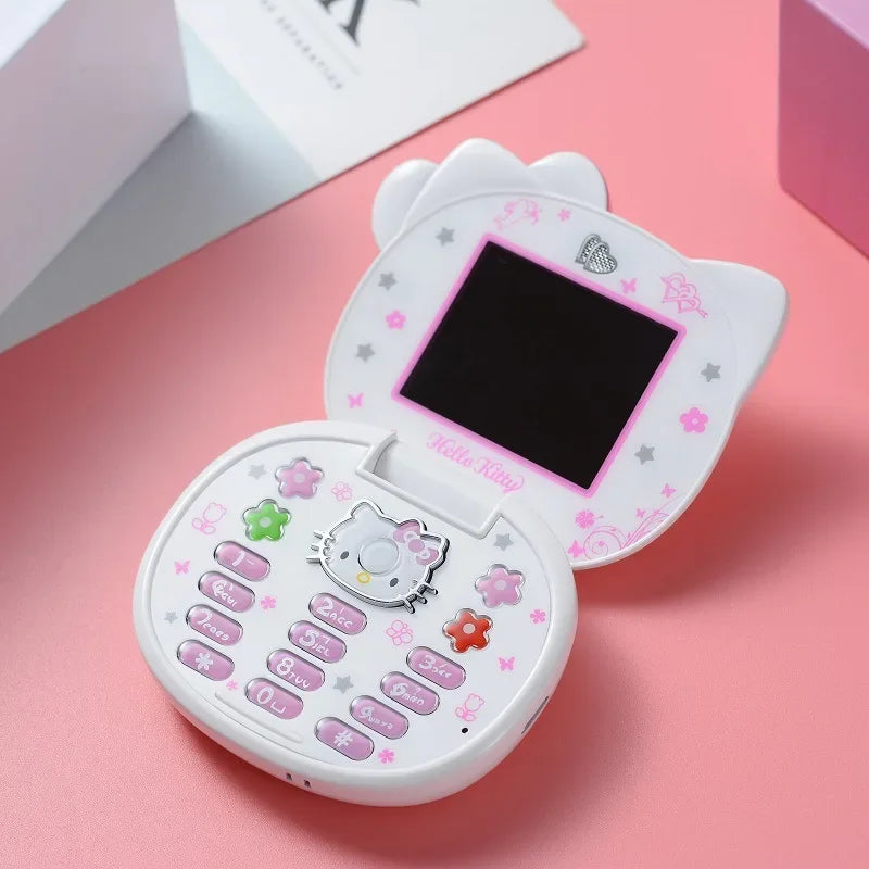 2024 New Sanrio Kawaii Hello Kitty Mini Phone Cartoon Kids Taiml Cute Phone Festival Birthday Fashion Girls Toys Children Gift