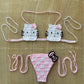 Hello Kitty Sexy Micro Bikini Set Women Summer Bathing Suit 2024 Fashion Knitting Kitty Cat Y2k Swimsuit Beach Women Thong Swim