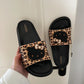 Hello Kitty Cute Beach Bath Slippers for Women Cool Leopard Print Cartoon Home Slippers Female Indoor Non-slip Cosy Home Shoes