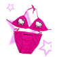 Hello Kitty rhinestone swimsuit underwear can be worn outside Y2K hot girl ins suspender bikini surfing suit summer swimsuit