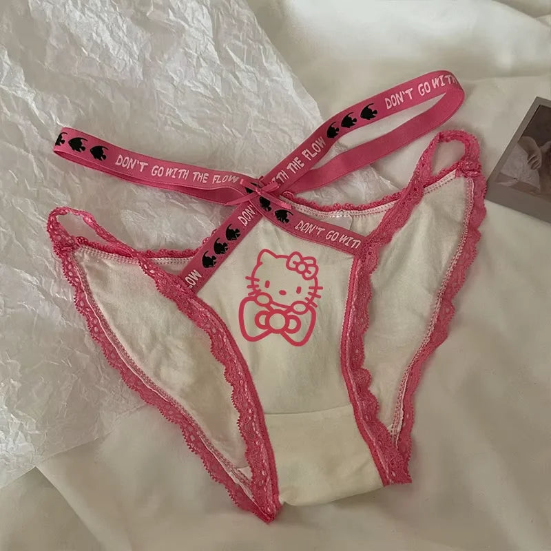 Hello Kitty Underwear Made Pure Cotton Dopamine Breathable Sweat Absorbing Swimsuit No Trace Girl Shorts Cute Women Accessories