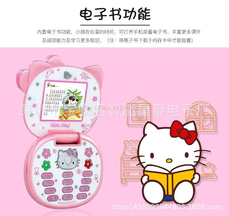 2024 New Sanrio Kawaii Hello Kitty Mini Phone Cartoon Kids Taiml Cute Phone Festival Birthday Fashion Girls Toys Children Gift