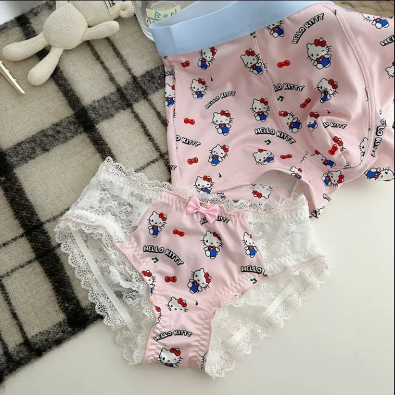 Miniso Hello Kitty Couple Underwear Cotton Cartoon Cute Sexy Print Pattern