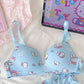 Sanrio Hello Kitty Women Underwear Sexy Bra Panty Set Cartoon No Wire Push Up Underwear Female's Breathable Gathered Bra Gifts