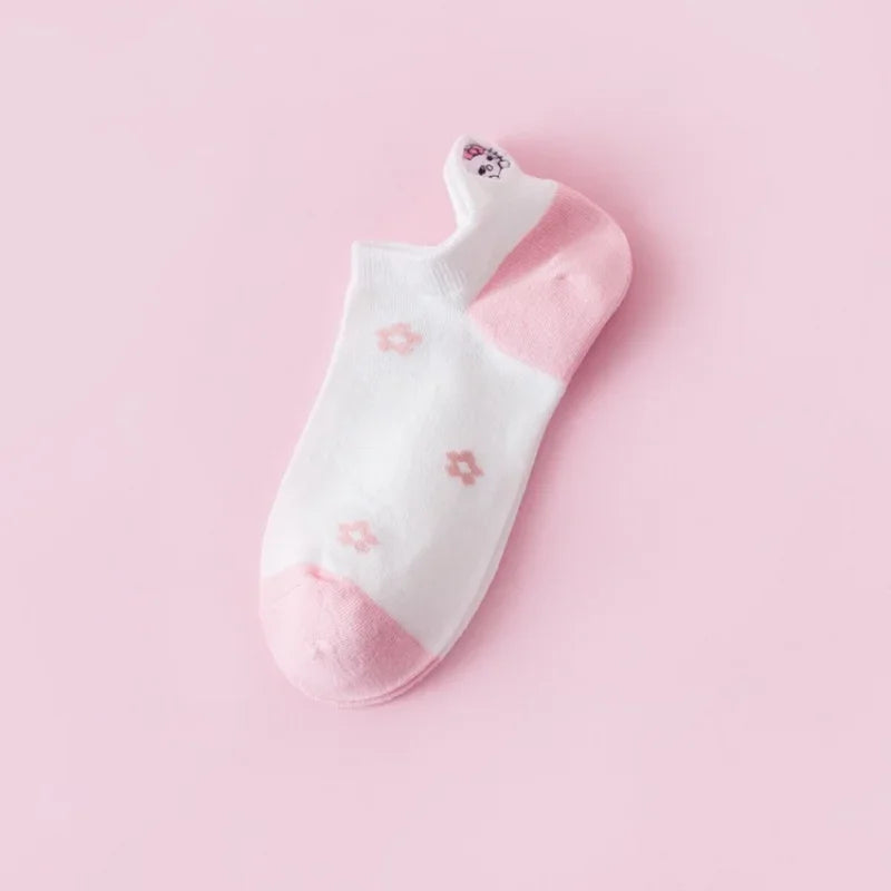 Sanrio Hello Kitty Short Socks Anime Cartoon Boat Sock Girls Summer Thin Breathable Socks Female Cotton Casual Sport Socks Gift