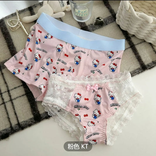 Miniso Hello Kitty Couple Underwear Cotton Cartoon Cute Sexy Print Pattern