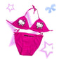 Hello Kitty rhinestone swimsuit underwear can be worn outside Y2K hot girl ins suspender bikini surfing suit summer swimsuit